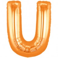 U bogstav guld folie ballon 40"/90cm (uden helium)